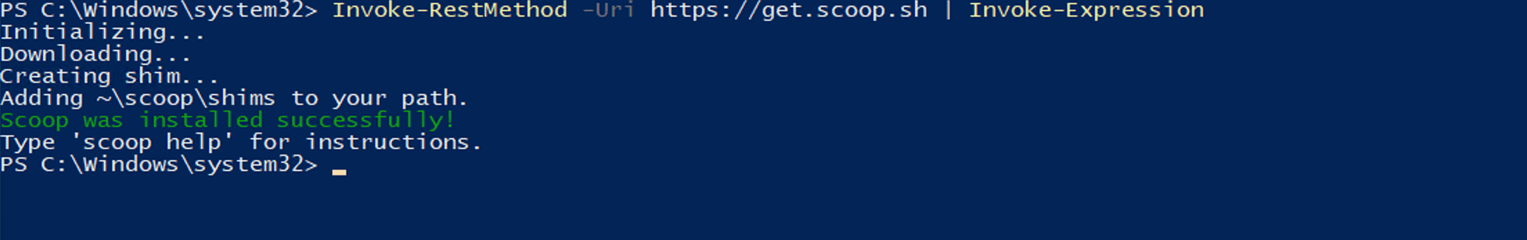 Install Scoop Command