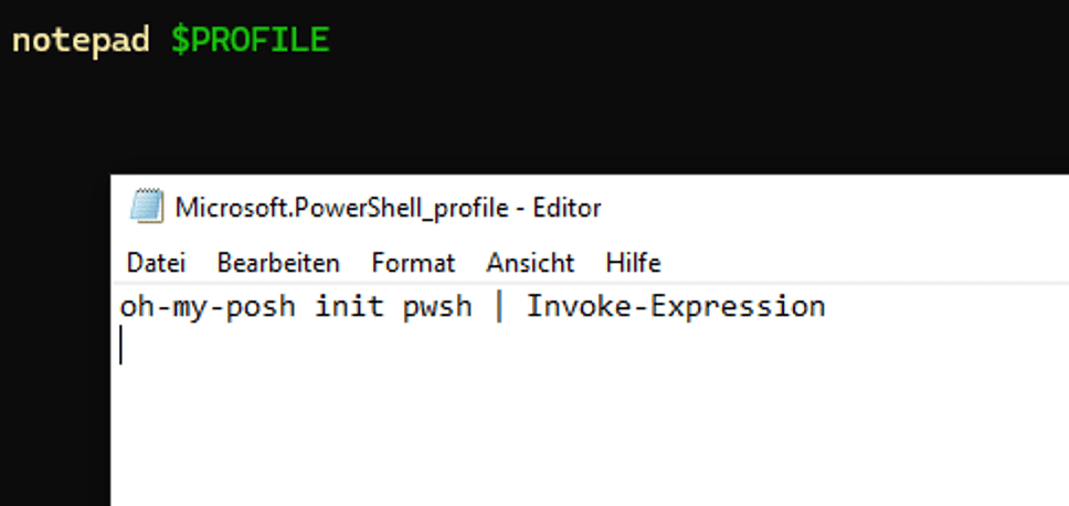 Powershell Config on Notepad